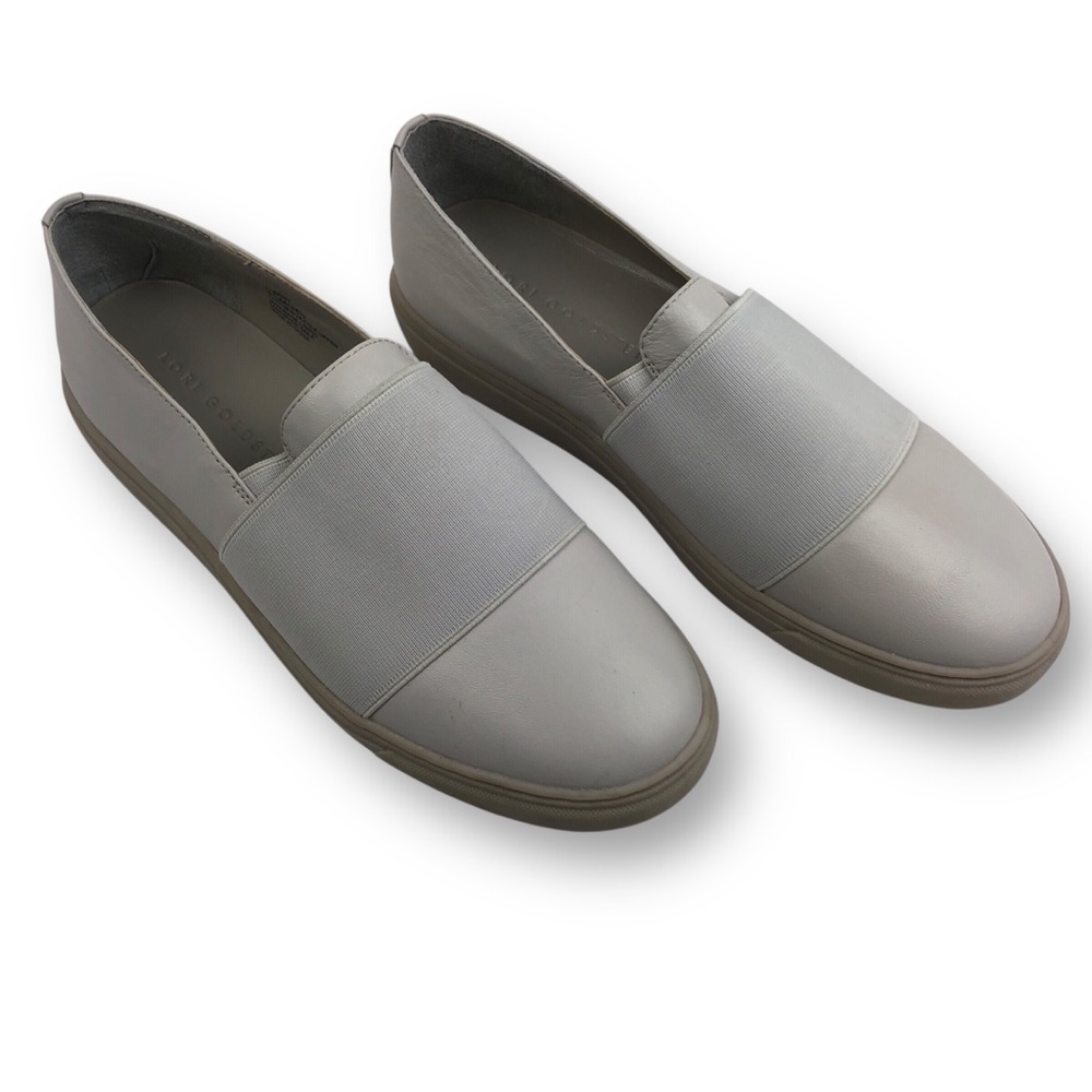 Lori Goldstein Women's Li-Brint Slip On Leather Sneakers Ash Grey Casual 8.5M